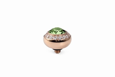 Qudo Rose Gold Topper Tondo Deluxe 10mm - Peridot